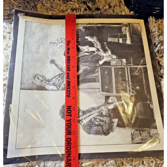 Hendrix Vaughn Allman Fantasy Jam Signed Phil Kutno Artist Lithograph Numbered - Picture 4 of 16